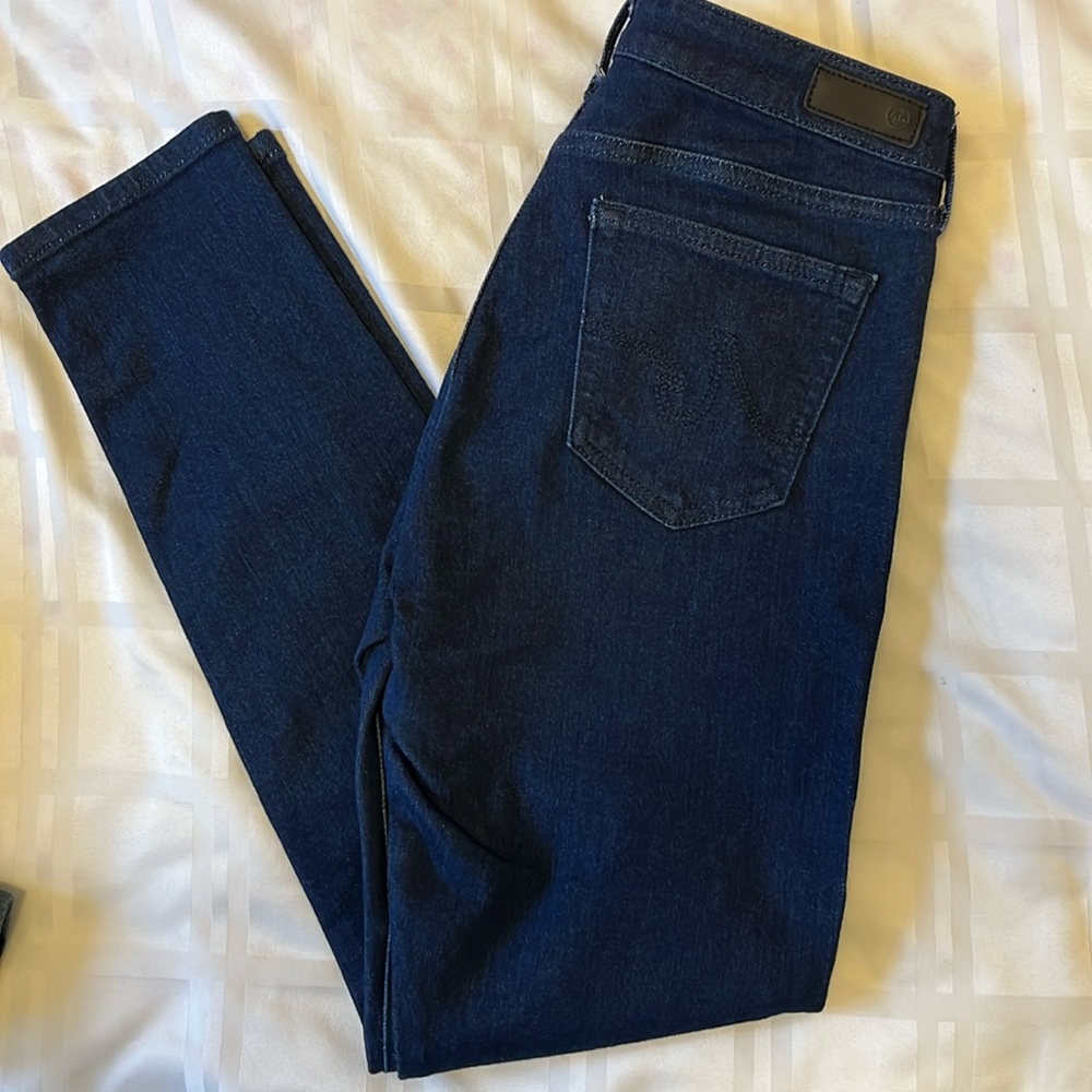 AG SUPER SKINNY ANKLE JEANS - dark wash